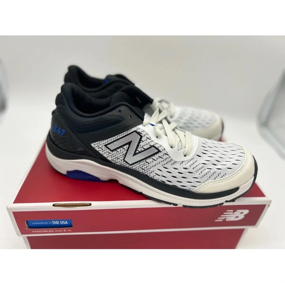 New Balance Men's 847 V4 Walking Shoe, Arctic Fox/Black, 8 X-Narrow